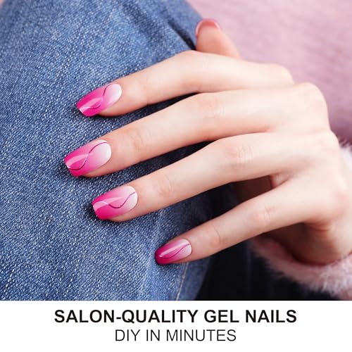 DANNI & TONI Semi Cured Gel Nail Strips Christmas Santa Claus Snowflakes Cat Eye Gel Nail Wraps 28 Stickers | Mistletoe Meow