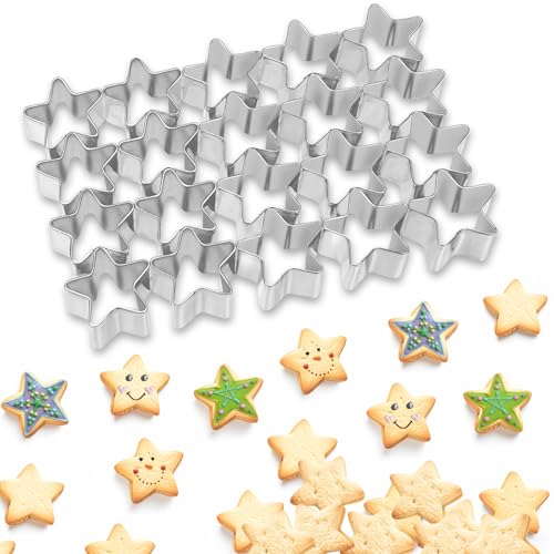 AIERSA Mini Gingerbread Cookie Cutter,Small Christmas Cookie Cutters,1 Inch Tiny Gingerbread Man Shapes Cookie Cutter,20 Cavity Metal Stainless Steel Christmas Cookie Cutters