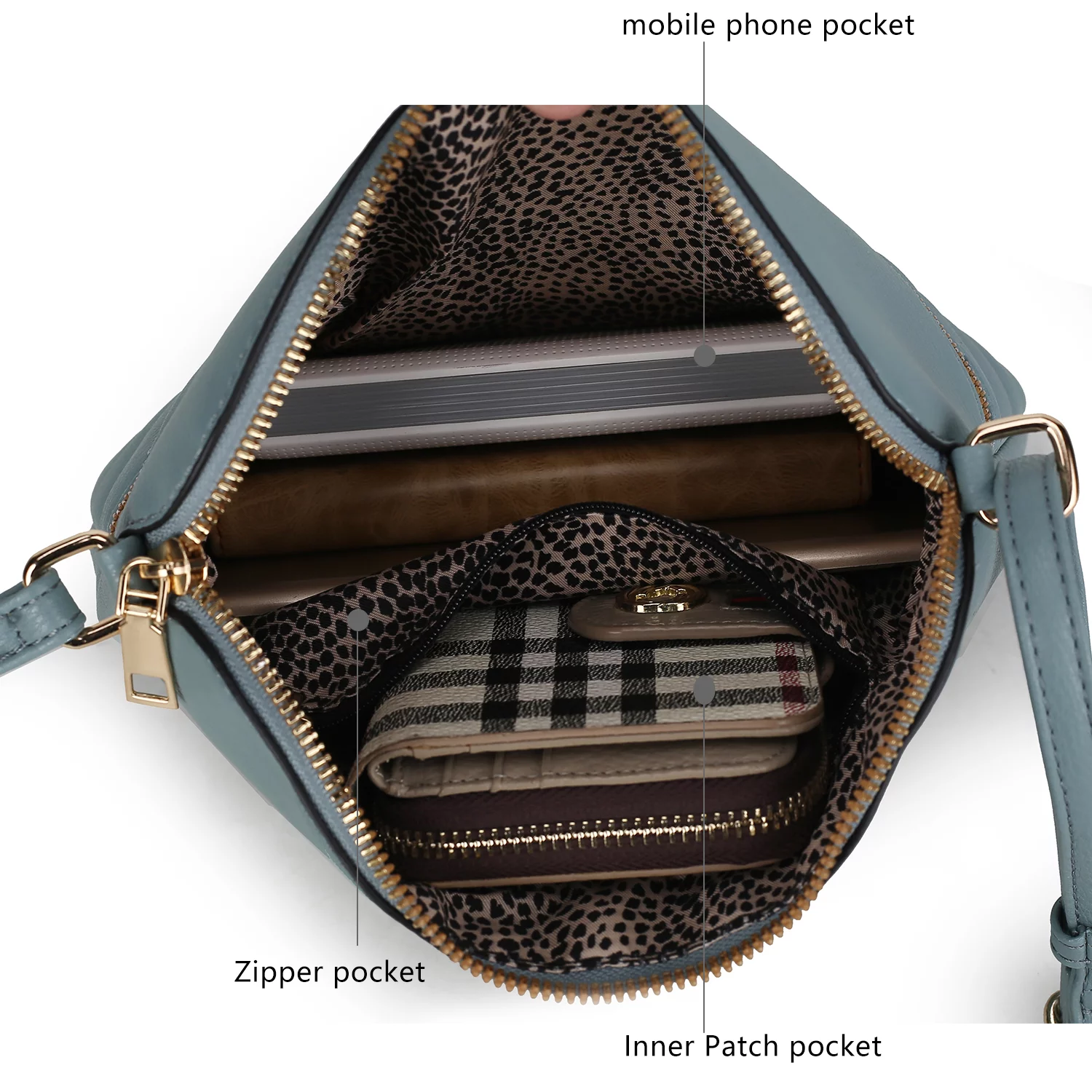 MKF Collection Winnie Crossbody Handbag - Women's Vegan Leather Medium Messenger by Mia K. - Brown