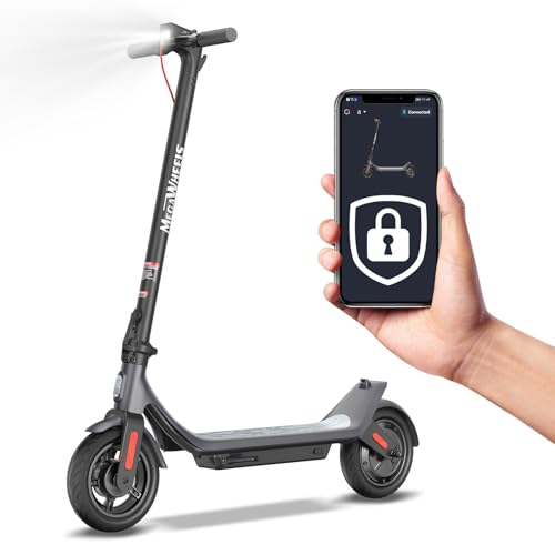 MEGAWHEELS Electric Scooter,350W Electric Scooter for Adults,10in Pneumatic Tires,10.2AH Battery,19 Miles Range,15.5 mph Speed,E Scooter Smart APP Control for Commuting, Short Travel UL2272