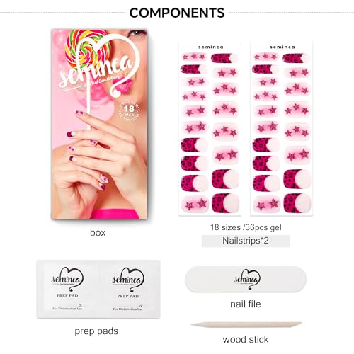 Semi Cured Gel Nail Strips-Easy Apply Christmas Gel Nail Stickers Holiday Semi Cured Manicure Strips with Sparkling Xmas Designs (Classic Yule)