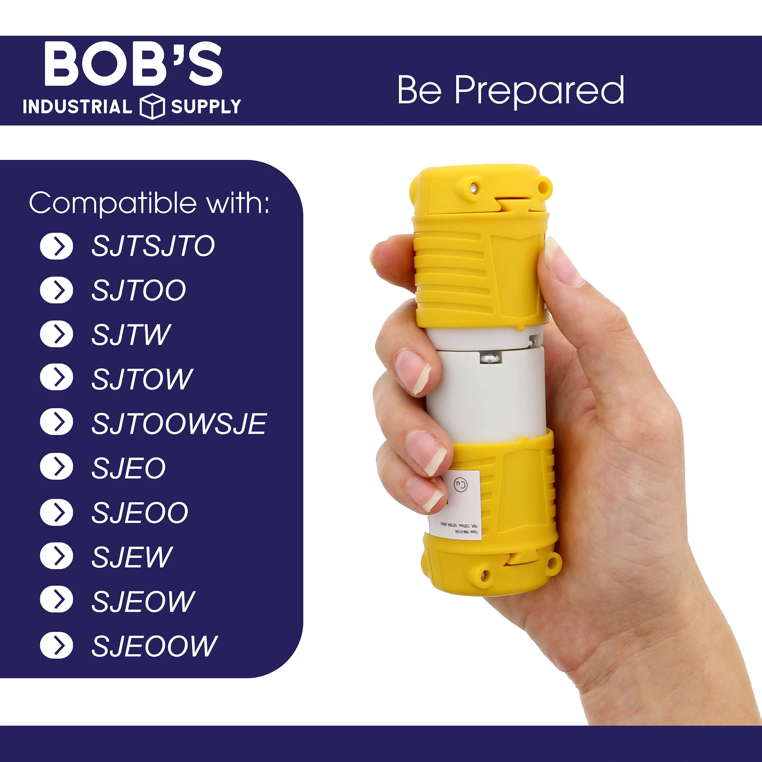 BISupply Electrical Plug Replacement - 125V 15 Amp Female and Male Plug End 5pk
