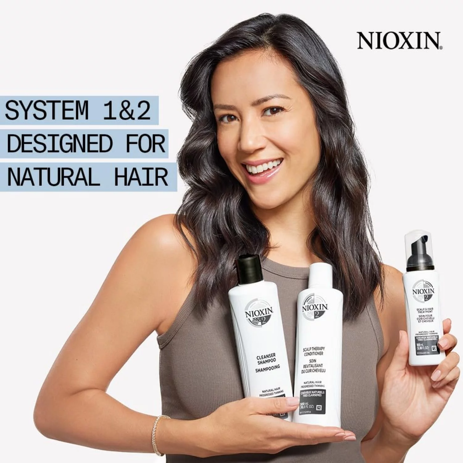 Nioxin System 2 Natural Hair Progressed Thinning Cleanser Shampoo and Scalp Therapy Revitalizing Conditioner Set 33.8 oz, Each