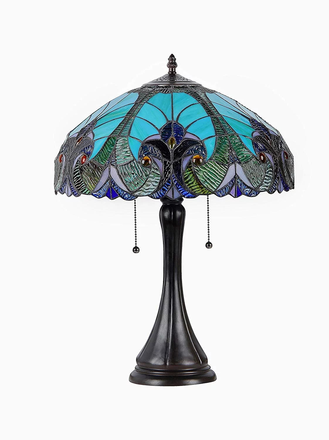 Chloe Lighting Amor Tiffany-Style 2-Light Victorian Table Lamp with 16