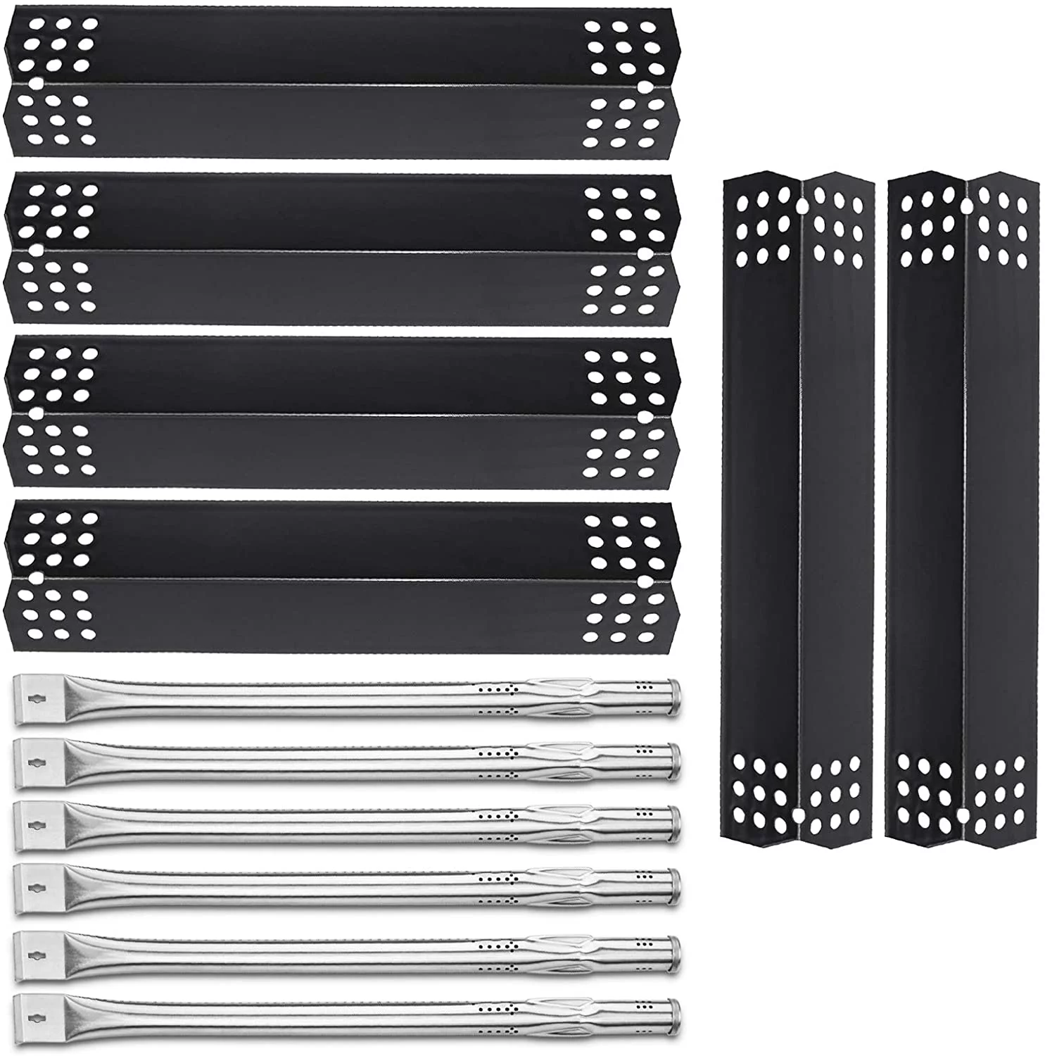 Hisencn Grill Parts Kit for Home Depot Nexgrill 6 Burner Gas Grill, Stainless Steel Pipe Burners Heat Plates Tent Sheids Flame Tamers Grilling Replacement Kit