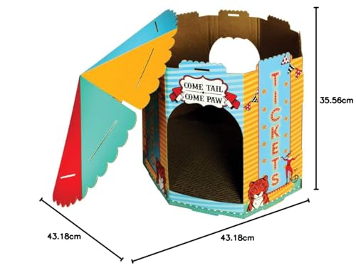 Christmas Cat House & Cat Scratcher w/Bonus Catnip Included