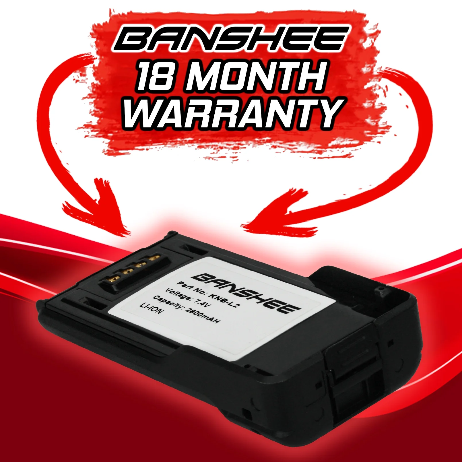 Banshee Battery Replacement for Kenwood VP5000 TK-5430 VP6230 NX-5400 VP5230 NX-5300 NX-5000 VP6330 VP5330 VP6430 TK-5330 KNB-LS6 KNB-L2M KNB-L2 KNB-L3M KNB-L3 KNB-N4 KNB-L1 KNB-N4M KNB-LS5