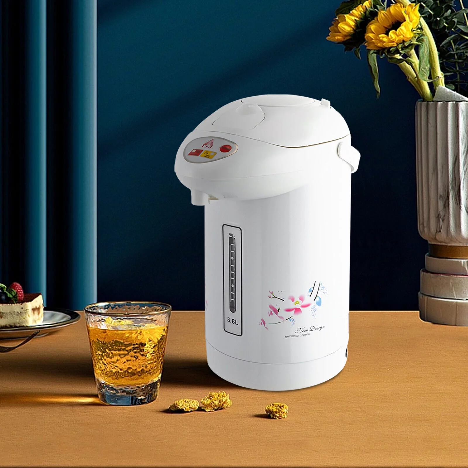 Electric Kettle for Hot Water Boiler 110V Coffee & Tea Maker 3.8 L Dual-Pump Hot Water Dispenser - 256418 Stainless Steel White