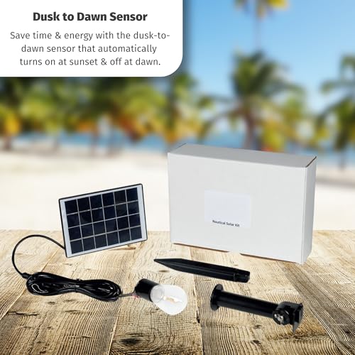 Solar Powered Lighthouse Kit - Solar Lights Outdoor Waterproof with LED Lights for Outside and Dusk to Dawn Light, Lighthouse Beacon, Backyard Decor - Amish Made in USA