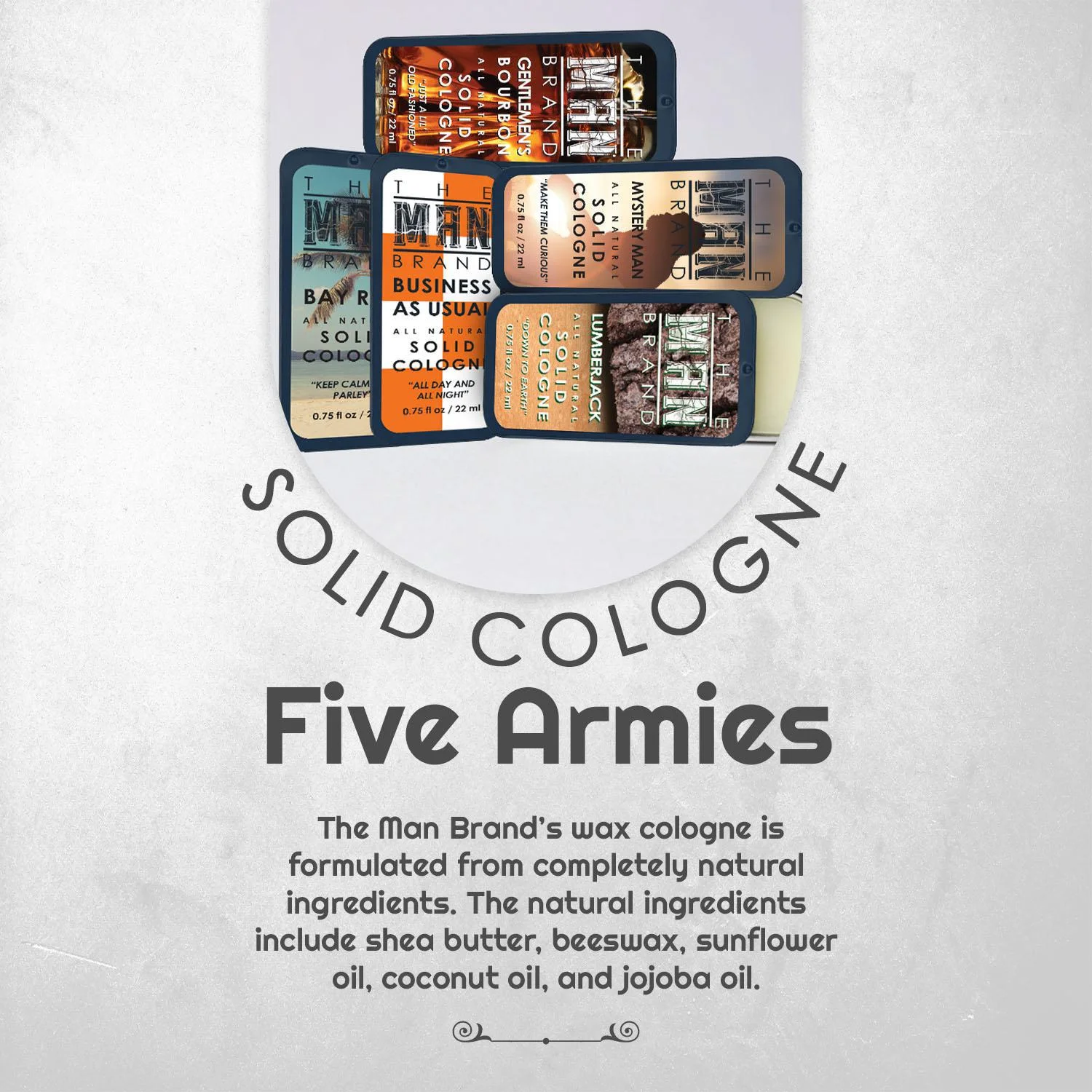 The Man Brand's Solid Cologne Sample Pack - Five Armies (Set of 5 - 0.75 oz Each)