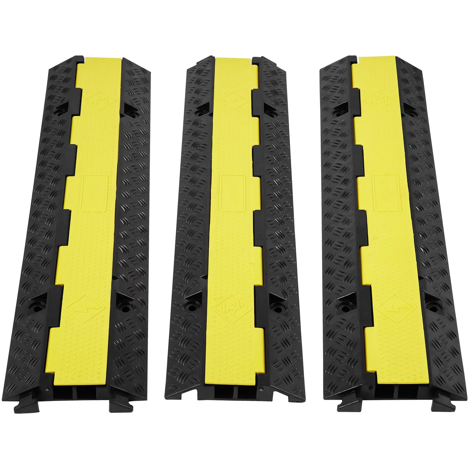 BENTISM 3 PCs Cable Protector Ramp 2 Channel 12000 lbs Load Wire Cable Cover Ramp