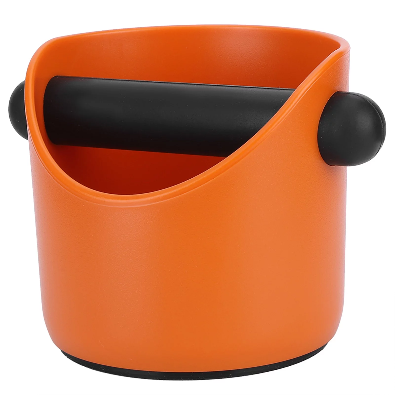 Non?Slip Mini Coffee Grounds Container Straight Port Household KitchenGrind Bucket Knock Bin Box(Orange)
