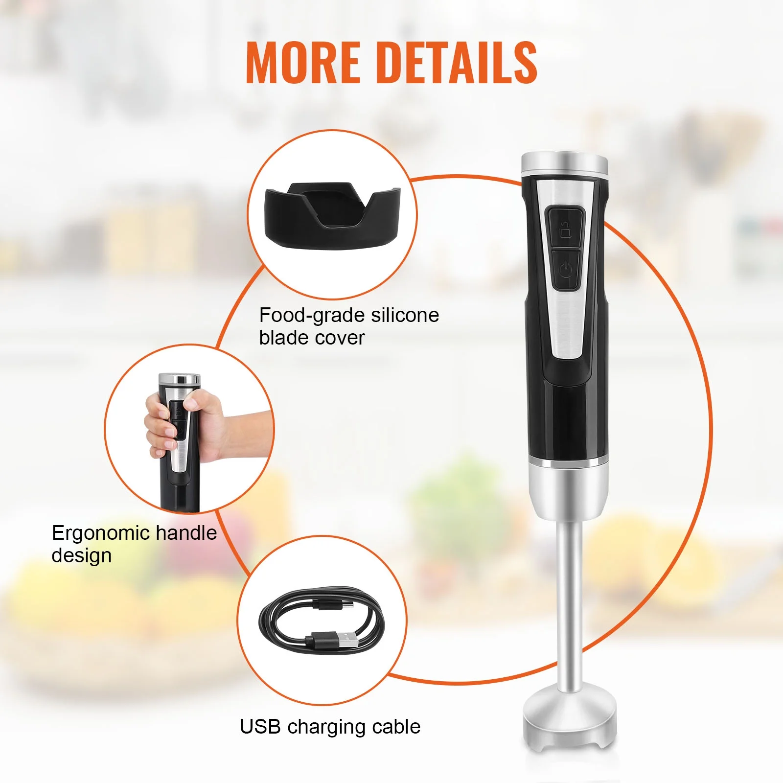 SKYSHALO Commercial Immersion Blender 15