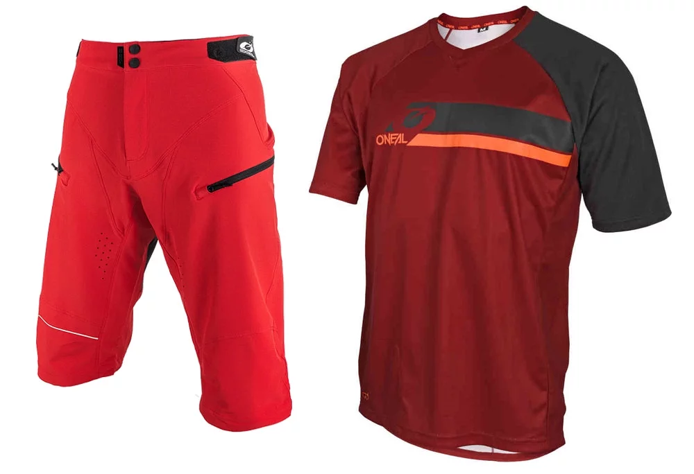 Oneal Red Pin It Cycling Jersey Rockstacker Short Combo Bicycle Gear Set