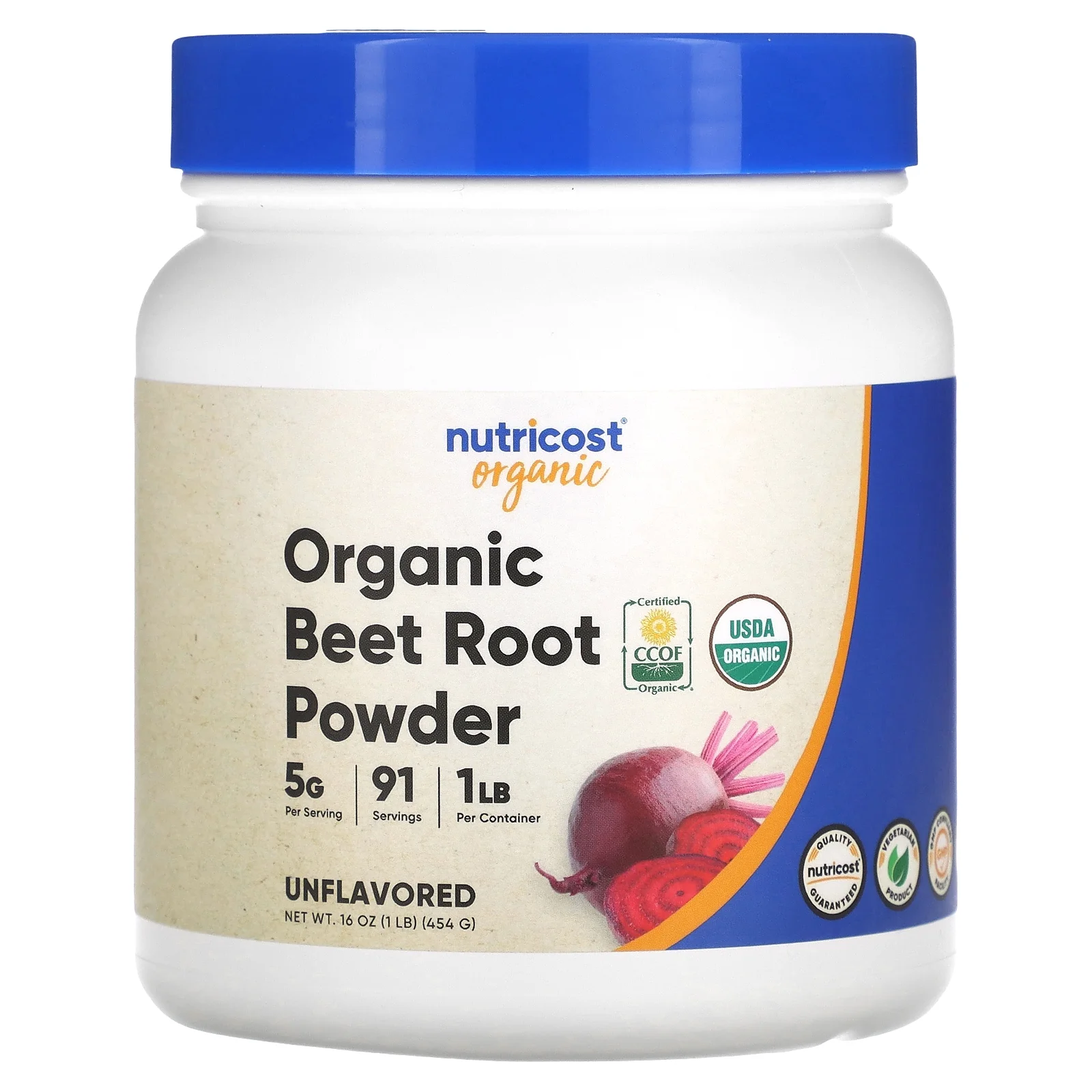 Nutricost Organic Beet Root Powder 1 lb - Certified USDA Organic Supplement