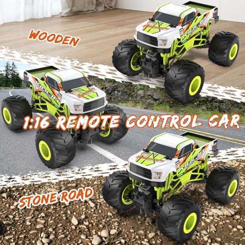 1:16 Scale RC Monster Truck - 2.4GHz All Terrain Car for Kids 4-12, 20 Km/h Off Road RC Truck, Christmas or Birthday Gift
