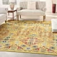 Nourison Allur Modern Moroccan Yellow Multicolor Area Rug