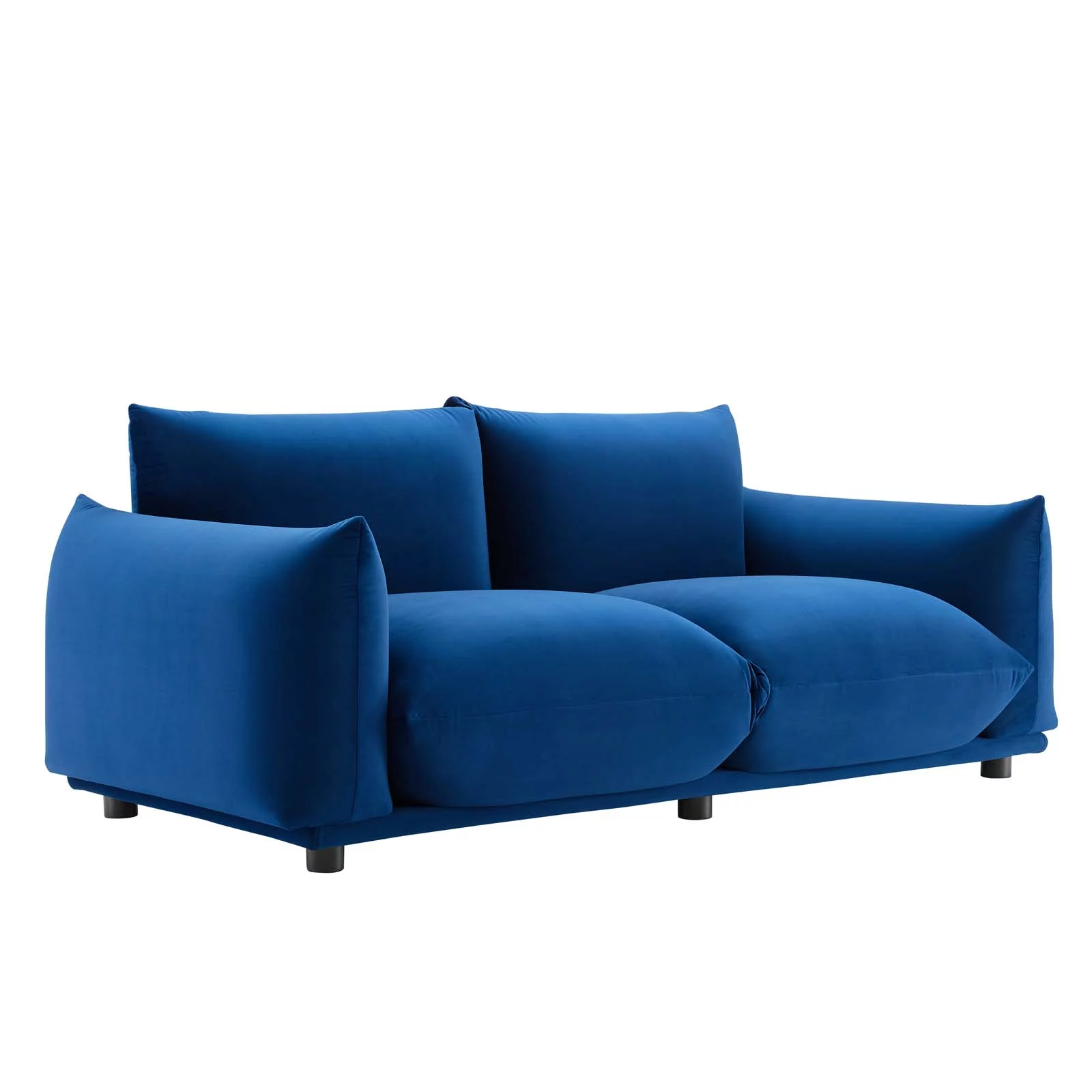 Modway Copious Performance Velvet Loveseat in Navy