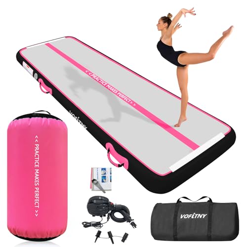 VOFiTNY Inflatable Gymnastics Mat with Tumbling Barrel, Tumble Track Mats for Gymnastics, 3.3'L x 2'D Air Roller Gymnastics Barrel Tumbling Track for Home&Gym, with 600W Electric Air Pump