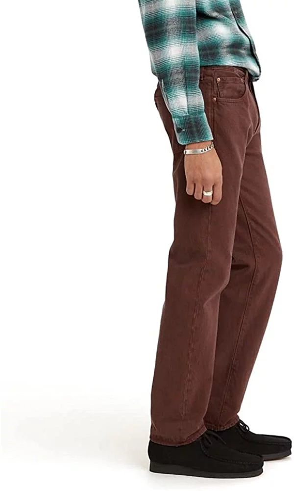 Levis Mens 501 Original Fit Jeans Regular 34W x 34L New Bitter Chocolate Garment Dye