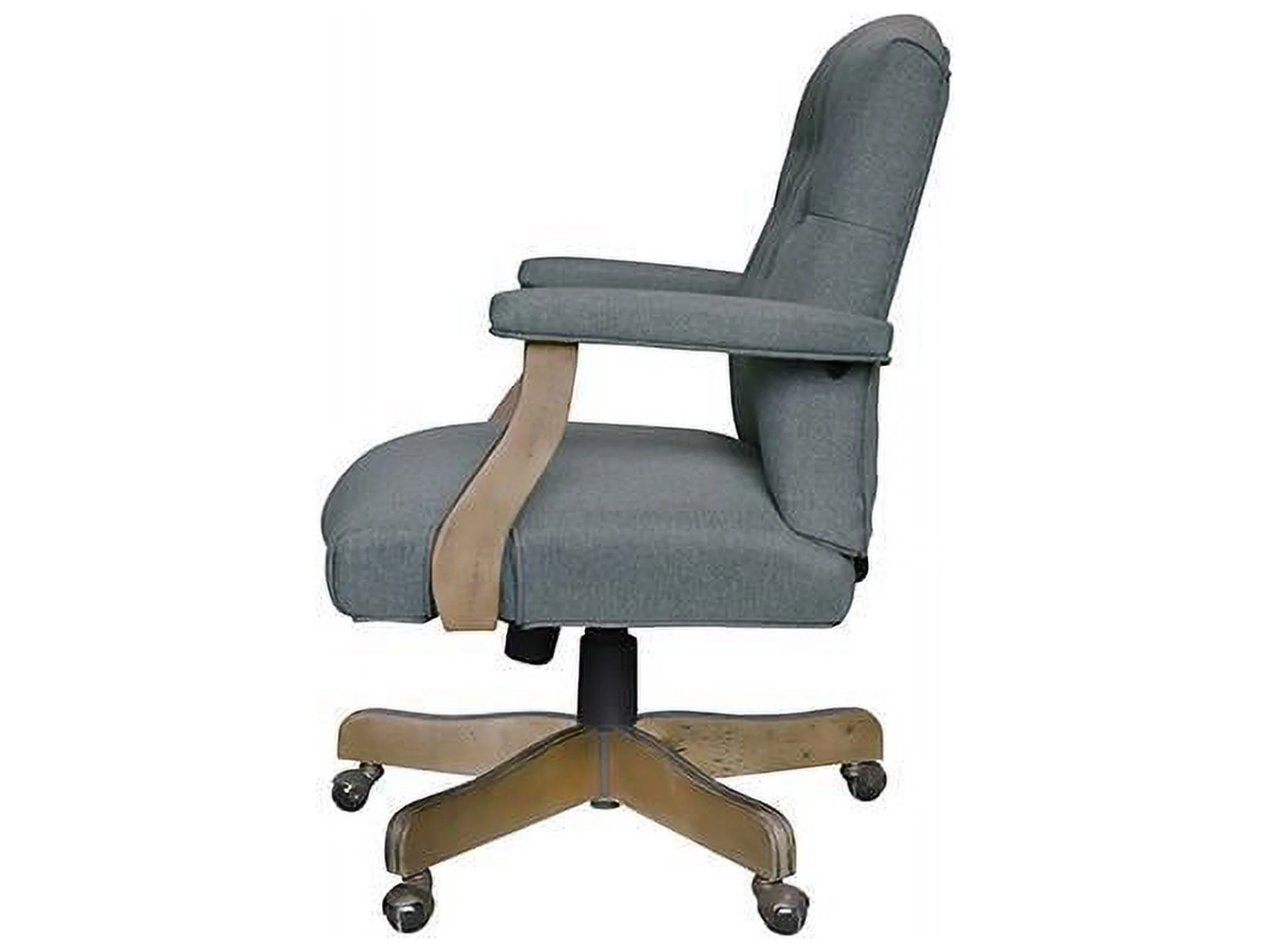 Boss Executive Medium Grey Commercial Grade Linen Chair With Driftwood Finish Frame