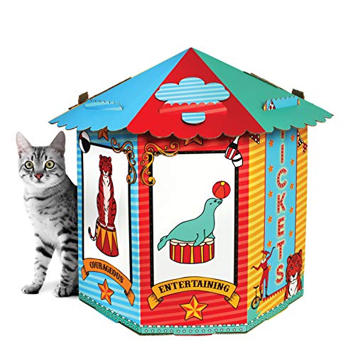 Christmas Cat House & Cat Scratcher w/Bonus Catnip Included