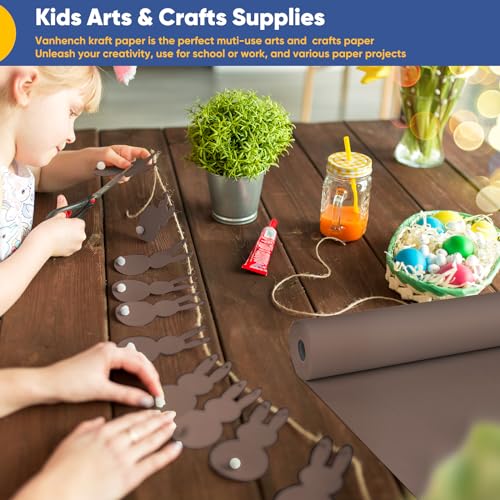 Vanhench Black Wrapping Paper, 17.5