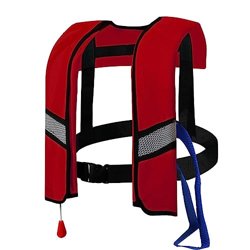 Adult Kayak Vest High Buoyancy Swim Vest Manual Inflatable Women's Men's Adjustable Safety Jacket Swimming Fishing Outdoor Water Sports
