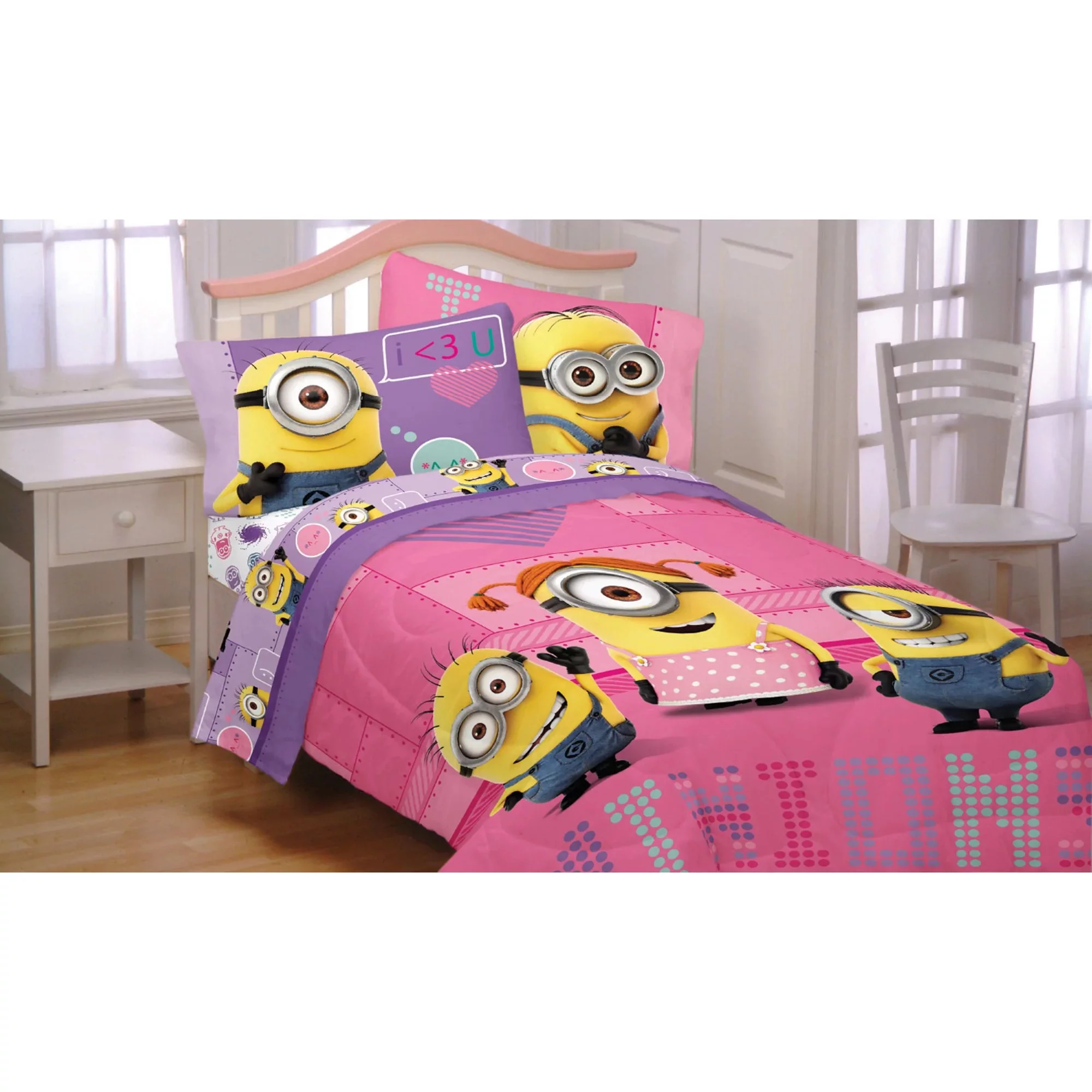 Universal's Minion Girls Way 2 Cute Microfiber Twin Sheet Set