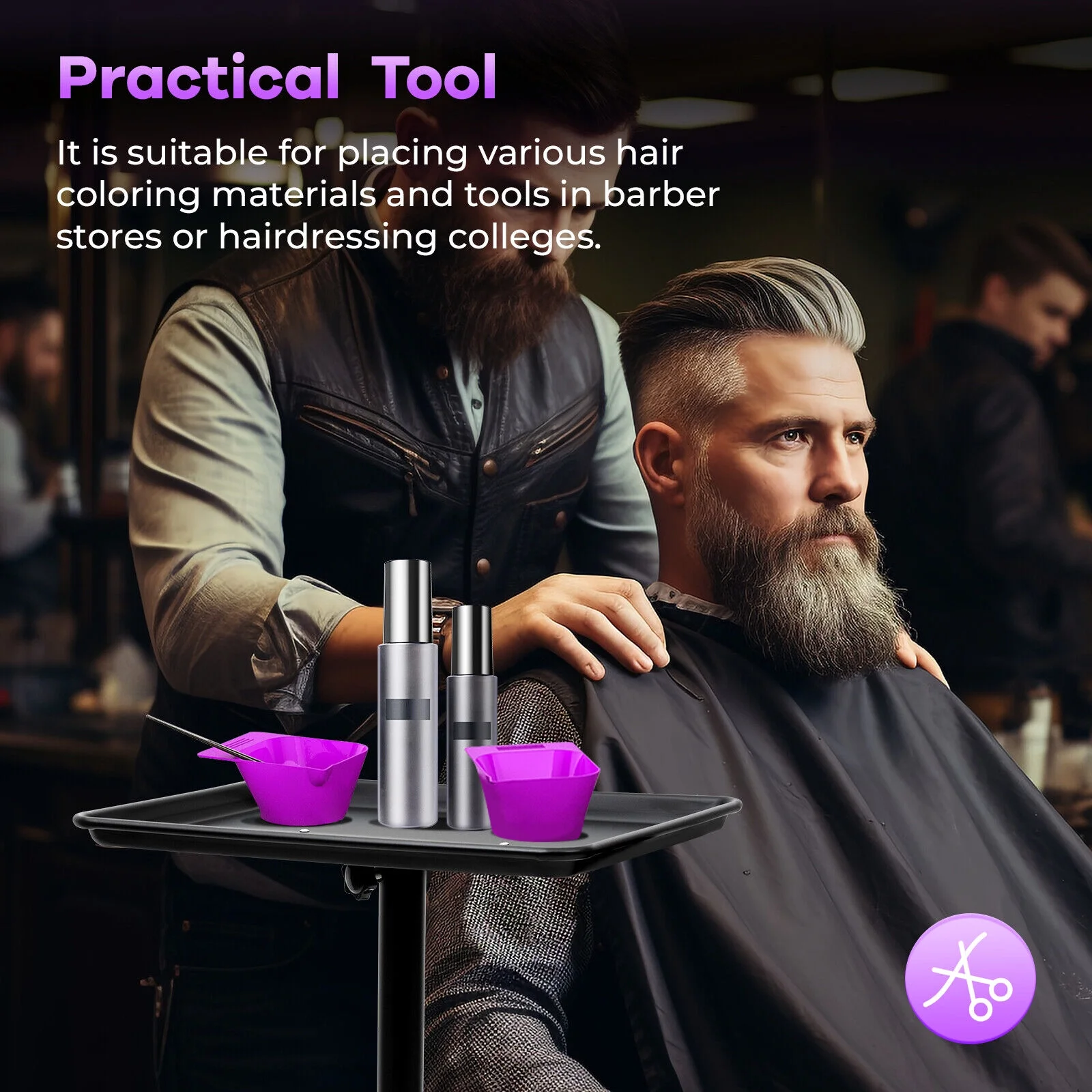 Beauty Salon Rolling Trolley Cart Spa Equipment Storage Tray for Hair Stylists