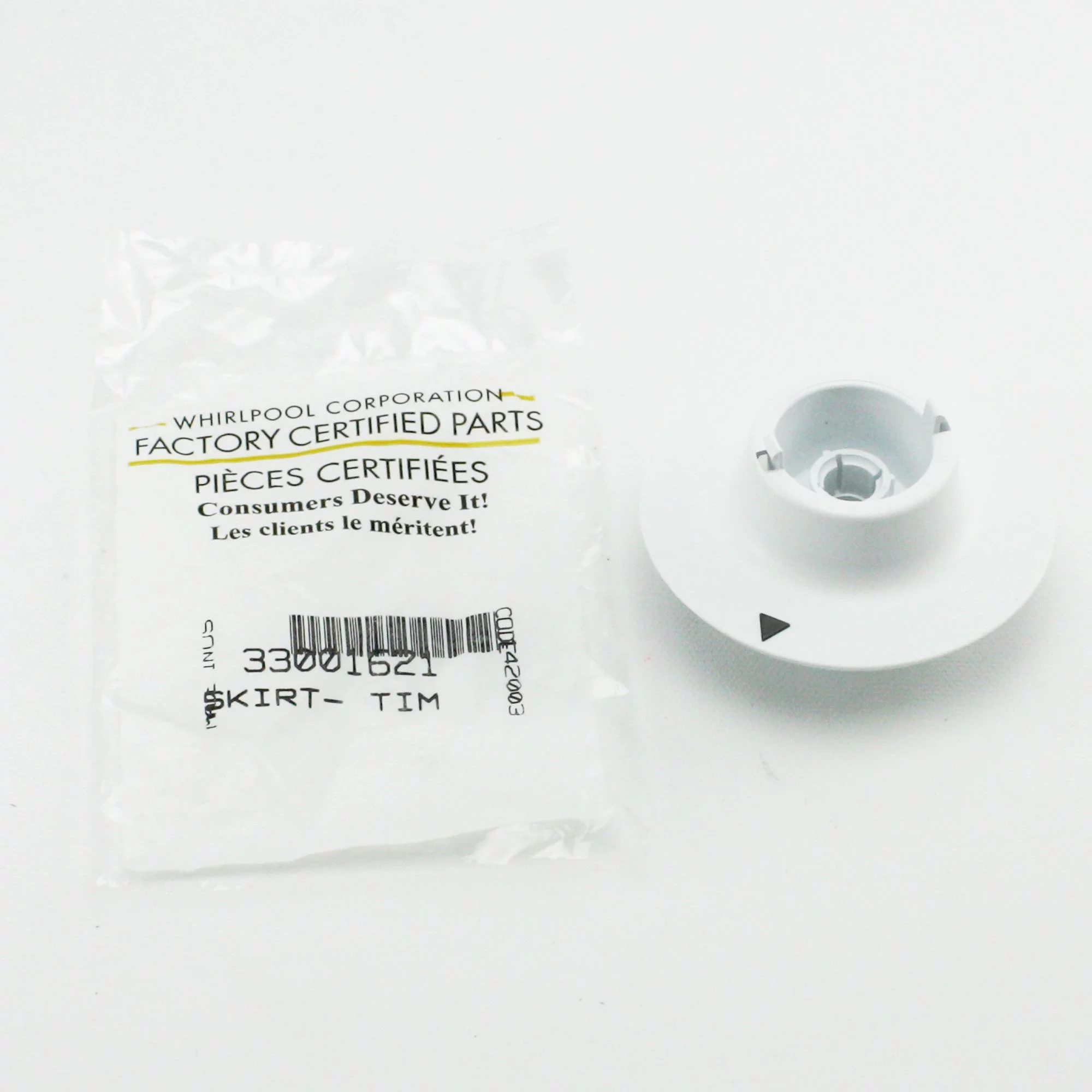 WP33001621 For Whirlpool Clothes Dryer Timer Knob Dial Skirt