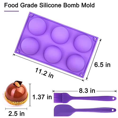 Hot Chocolate Bomb Mold Silicone Large Chocolate Sphere Mold Chocolate Ball Molds Silicone Hot Cocoa Bomb Molds 2.5