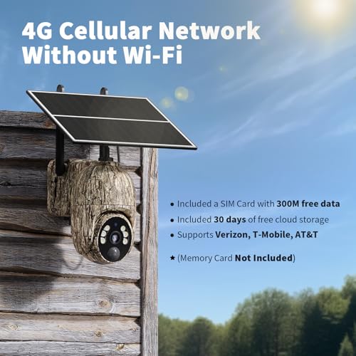 Cellular Trail Camera 3rd Generation 4G LTE with Solar Panel, Live Video Game Camera Include SIM Card with 360° Pan Tilt, Motion Activated, 2K Color Night Vision, No Wi-Fi, IP65 for Wildlife