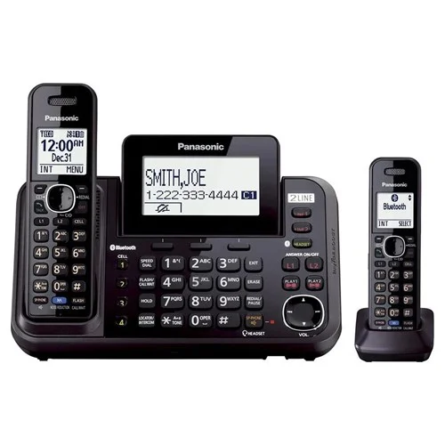Restored Panasonic KXTG9542B DECT 6.0 Plus 2 Line 2 Handset Expandable Corded And Cordless Phones (Refurbished)