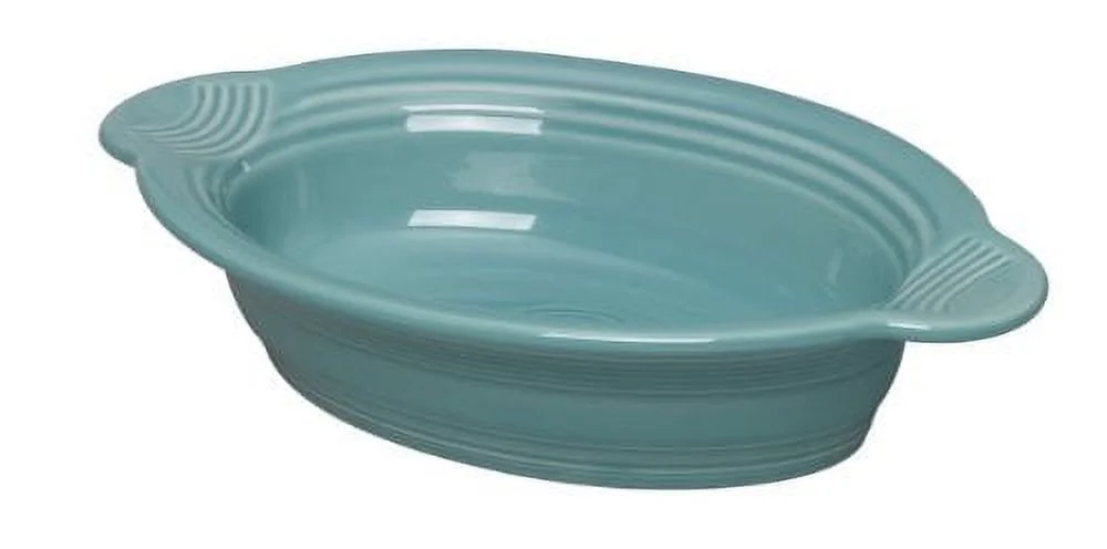 Small Oval Casserole Baker Dish, Turquoise