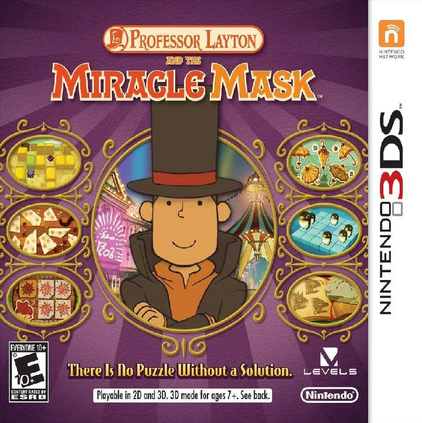 Restored Professor Layton and The Miracle Mask (Nintendo 3DS, 2012) Puzzle Game (Refurbished)
