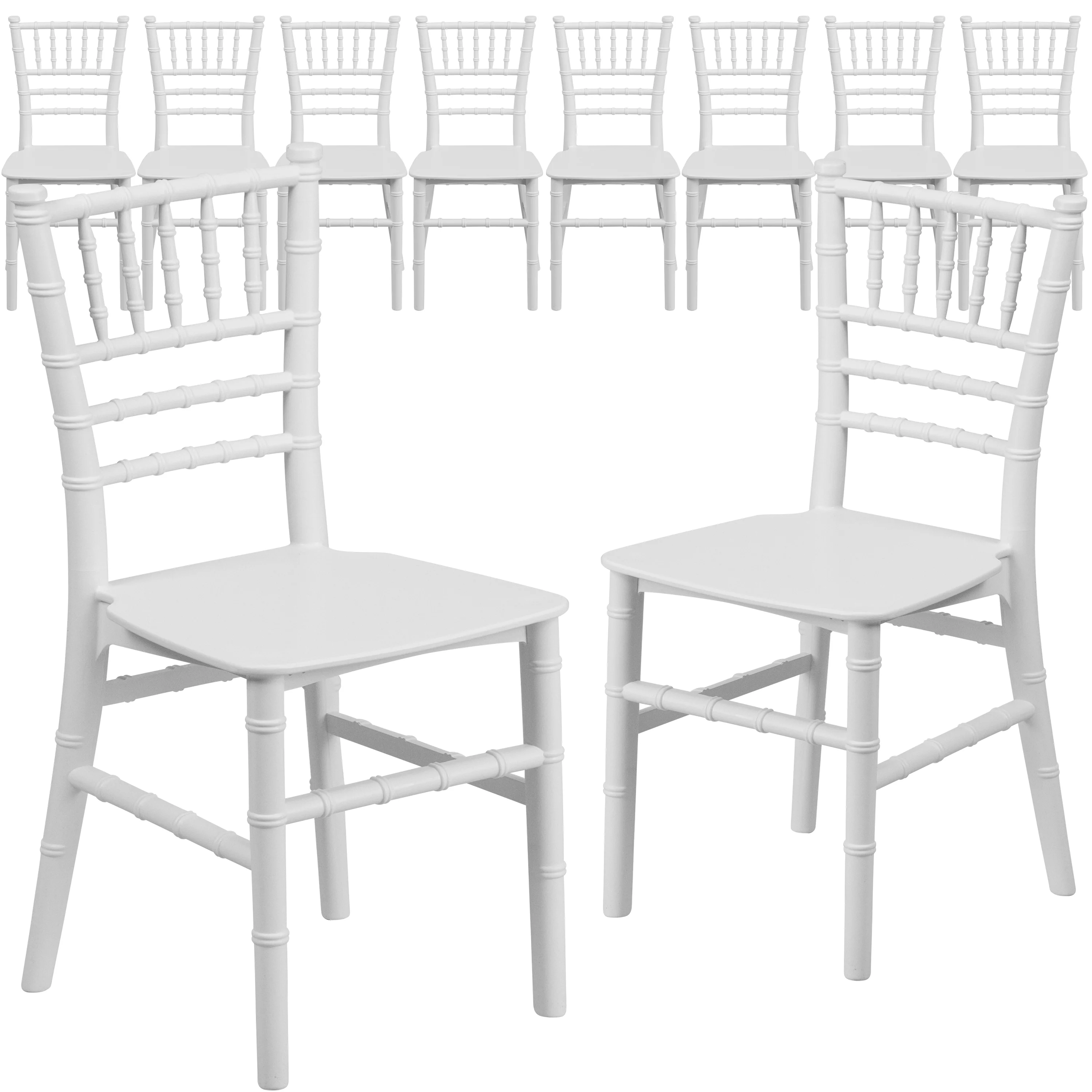 BizChair Child’s White Resin Party and Event Chiavari Chair for Commercial & Residential Use