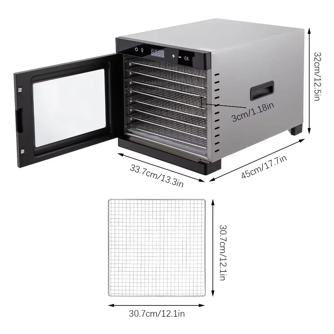 Oukaning Dehydrators for Food and Jerky 700W Dehydrated Dryer 8 Trays Dryer Machine Dehydrator for Meat Beef Herb Fruit Vegetable