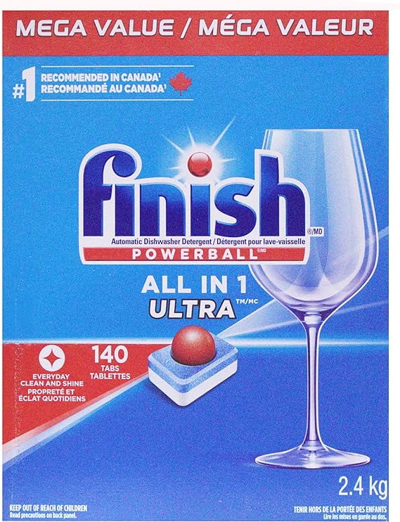 Finish Powerball Automatic Dishwasher Detergent, All in 1 Ultra Powerful Clean, 2.4 KG - 140 Tabs