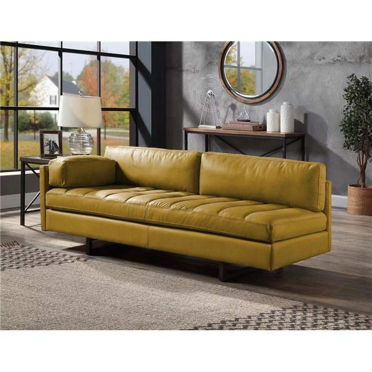 LV01022 - Sofa w/Pillow, Turmeric Top Grain Leather - Radia