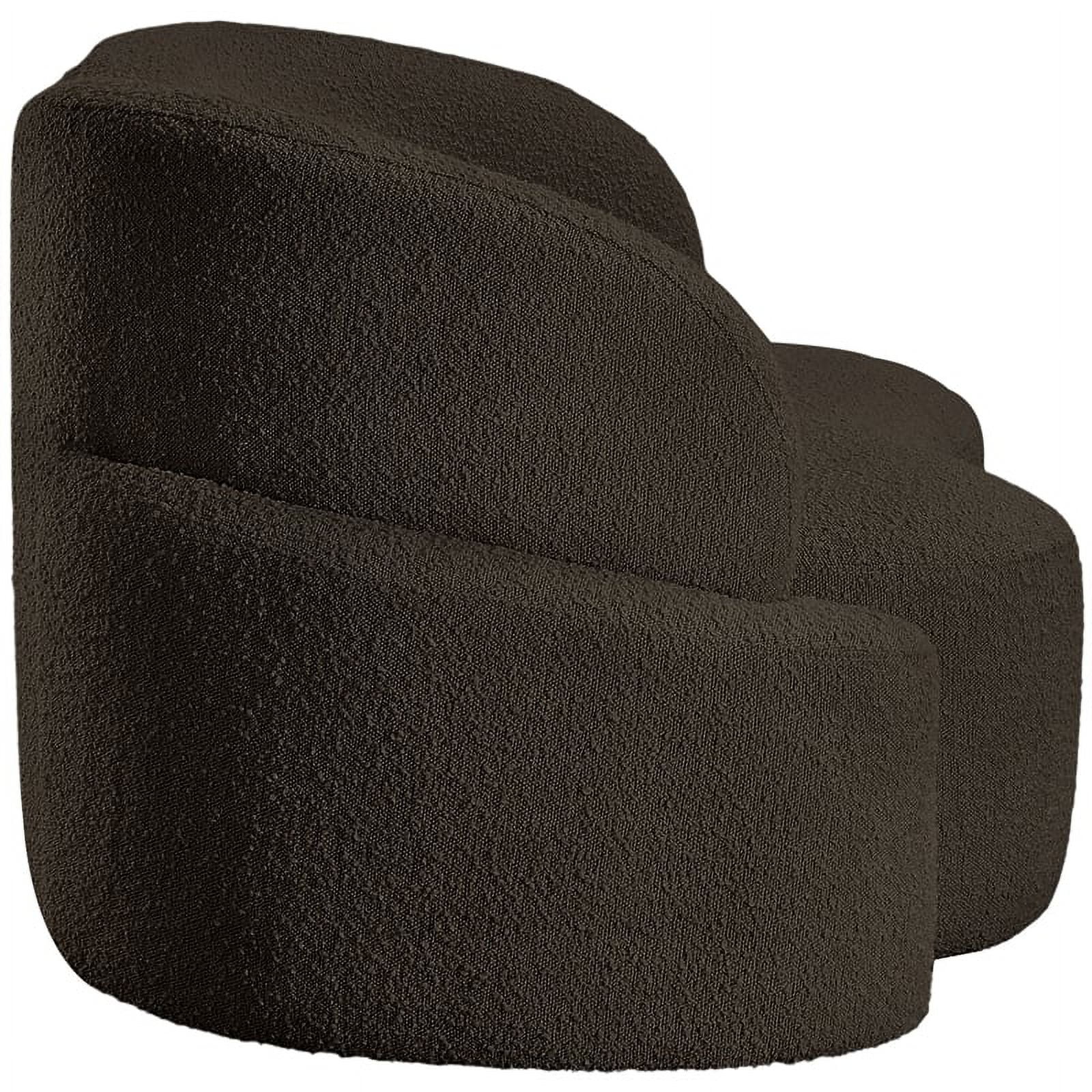 Meridian Furniture Principessa Brown Boucle Fabric Loveseat