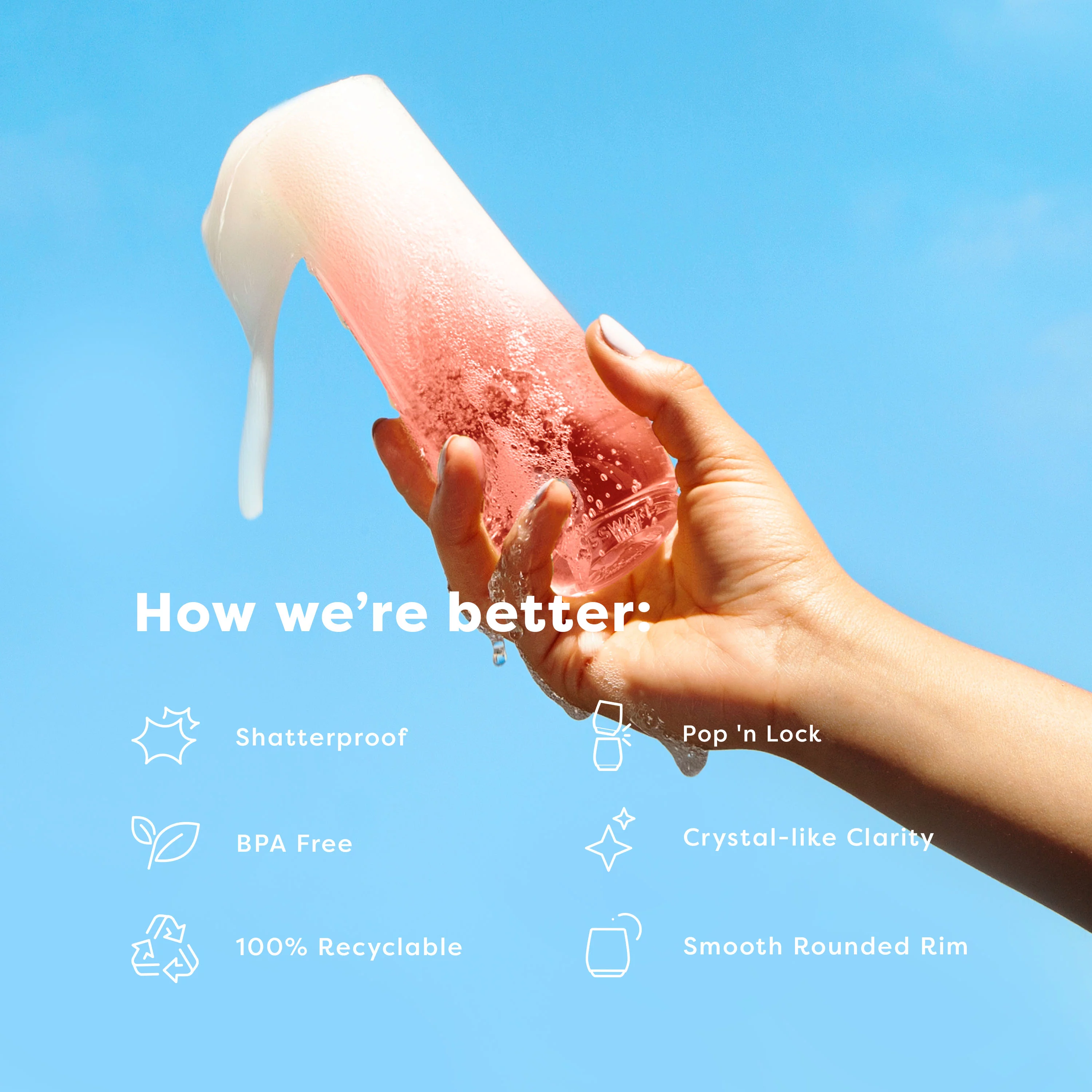 TOSSWARE Clear Plastic 6oz Stemmed Flute Champagne Glass, Set of 48