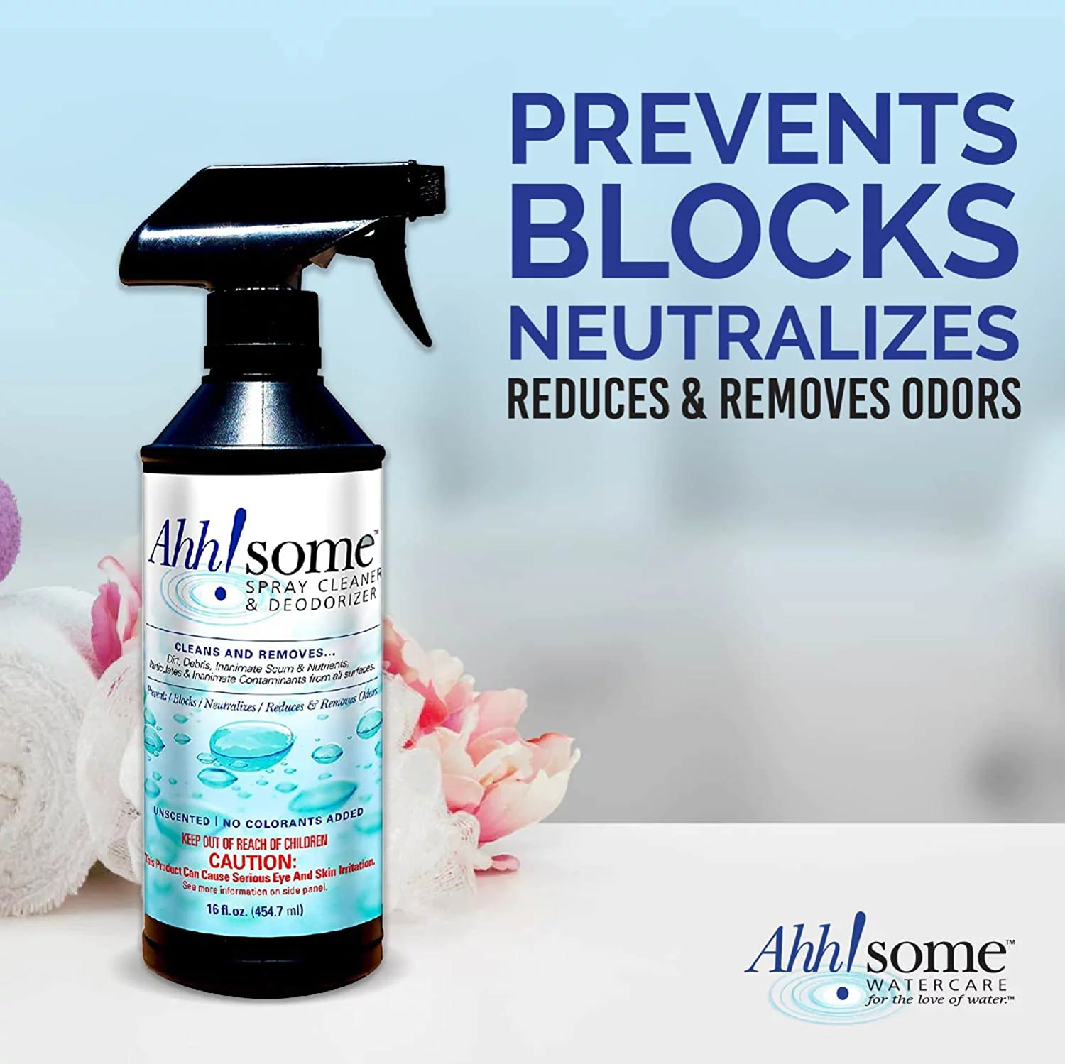 Ahh-Some All Purpose Cleaner Spray and Deodorizer - Hot Tub and Spa Shell, Surface and Filter Cartridge Cleaner - Complete Household Multi Surface Spray Cleaner to Remove Gunk, Grime and Stains 16oz