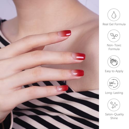 DANNI & TONI Semi Cured Gel Nail Strips Christmas Santa Claus Snowflakes Cat Eye Gel Nail Wraps 28 Stickers | Mistletoe Meow