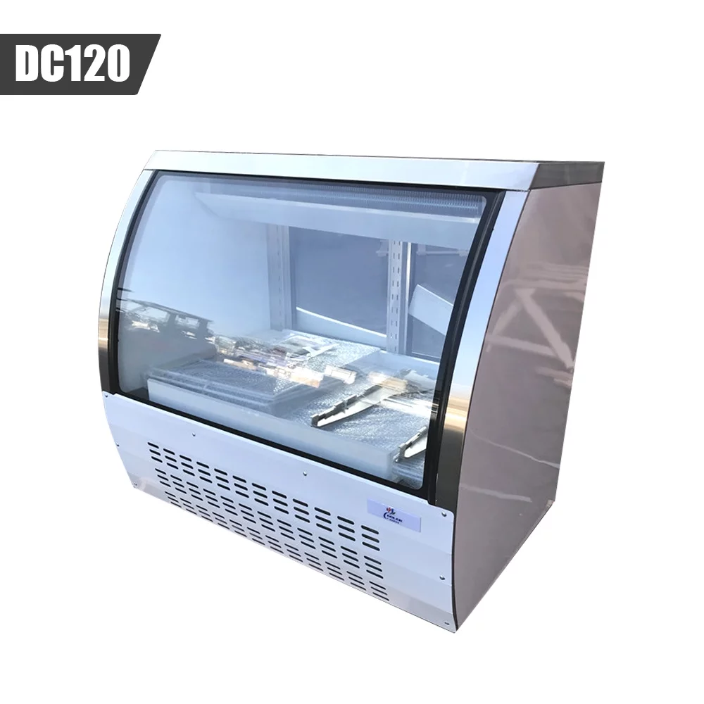 18 Cu Ft 48 ins Deli Case Meat/Seafood Display Showcase Commercial Refrigerator Cooler Case for Bakery Pastry Deli Curved Glass Restaurant display space for merchandising parfaits