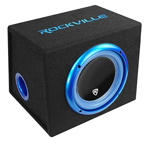 Rockville RVB10.1A 10 Inch 500W Active Car Subwoofer with Enclosure, Built-in Amplifier, Adjustable Bass Boost, Compact Design, for Car Audio Enthusiasts