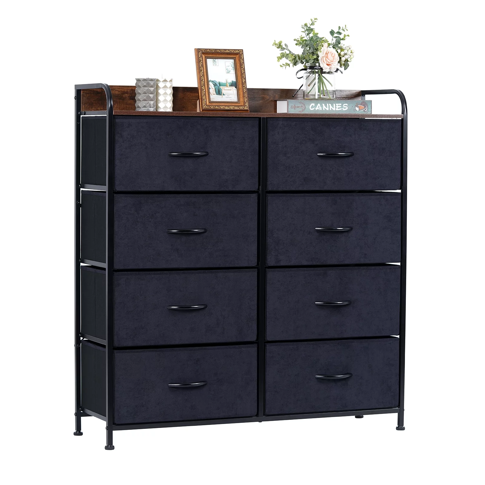 Dresser with 8 Drawer, Dresser for Bedroom, Chest of Drawers for Closet, Modern Cabinet, Furniture Storage, Rustic Finish