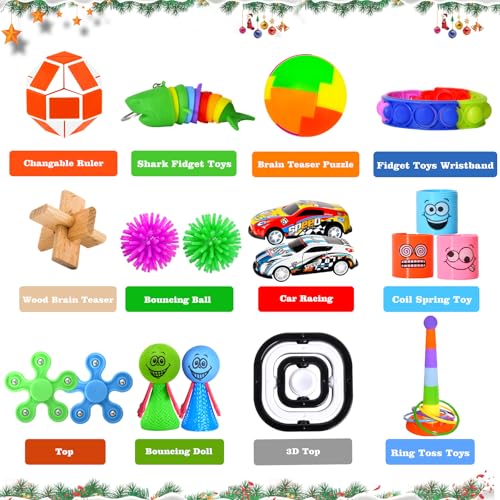 Fidget Christmas Countdown Calendar-Advent Calendar 2025 for Kids-24 Days Surprise Christmas Reusable Present-Holiday Xmas Count Down Advent Calendars Sensory Toy for Toddlers Boys Teens Adults Girls