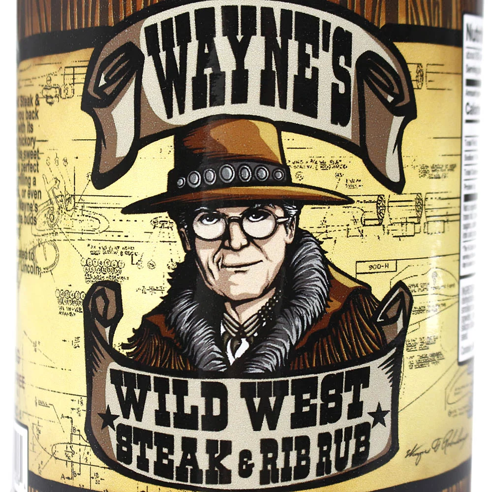 Wayne's Wild West Steak and Rib Rub 31.8 oz Bottle Gluten Free No MSG Sweet Smoky Beef Poultry Spice