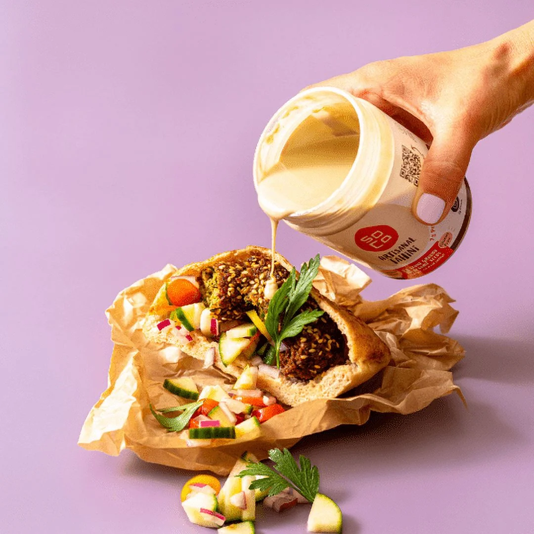 SoCo 1 x Artisanal Tahini Jar 1 x Tahini & Dates Squeeze Packs 1 x Tahini & Pesto Squeeze Packs each (Box of 10) Gluten-Free, Sugar-Free